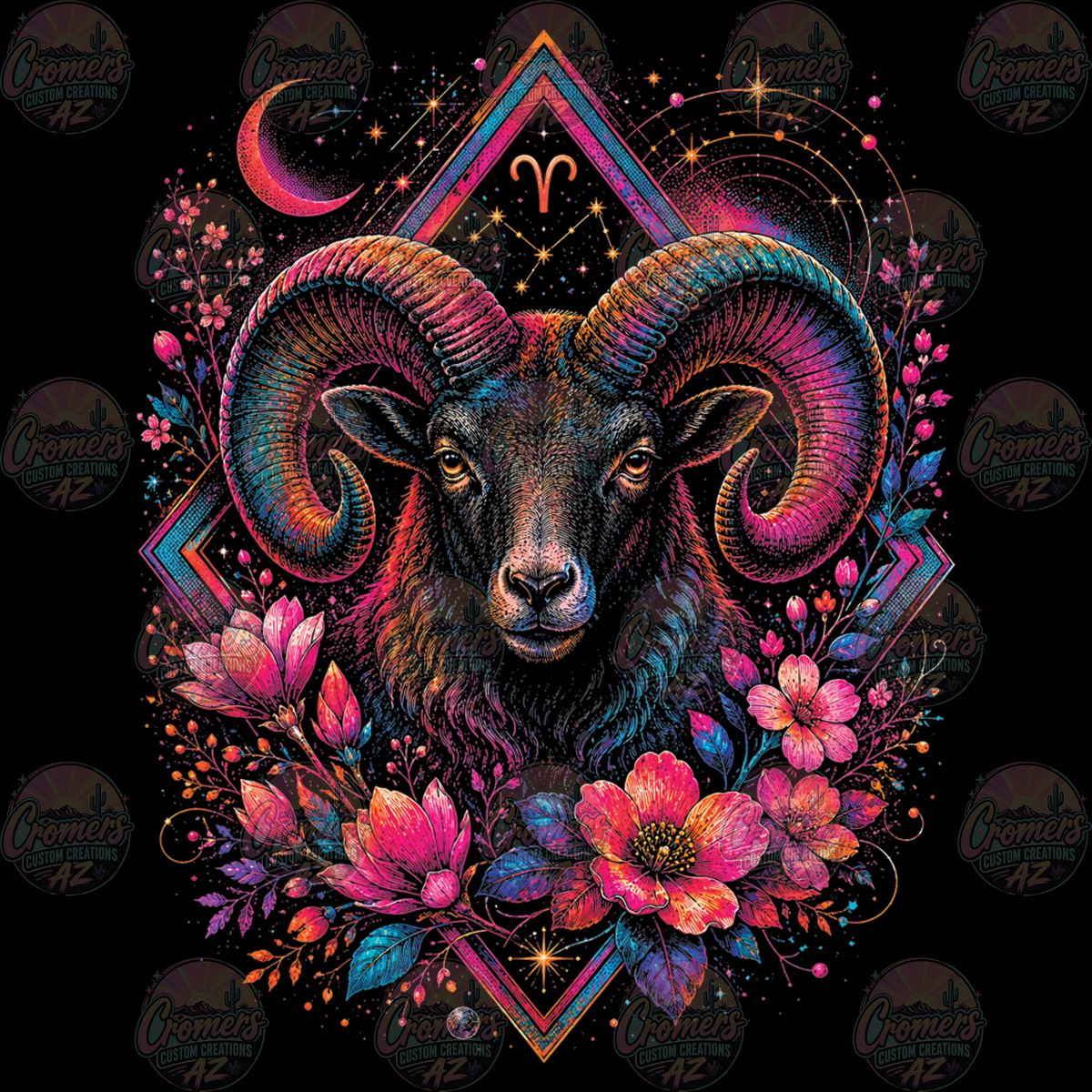 ZODIAC ARIES *DTF TRANSFER* only on dark tee!