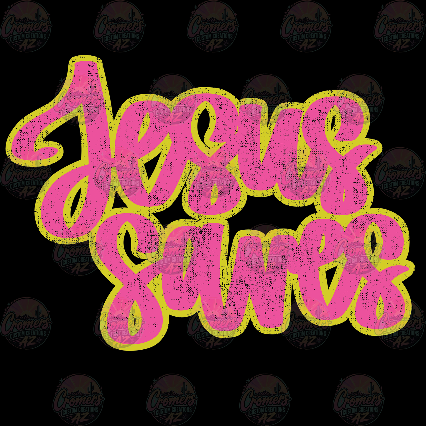 Jesus Saves Yellow/Pink *DTF TRANSFER*