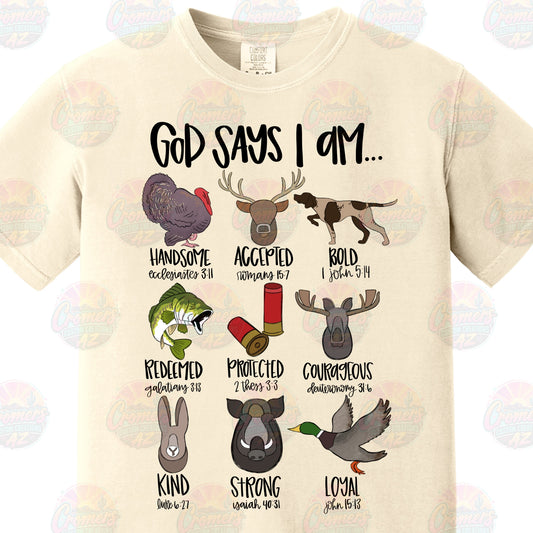 God Says I Am :Hunting: *DTF TRANSFER* KID