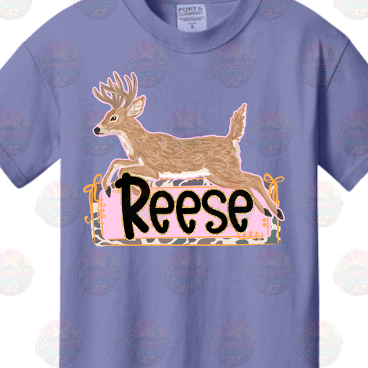 GIRL Deer Nameplate by CCC *DTF TRANSFER*