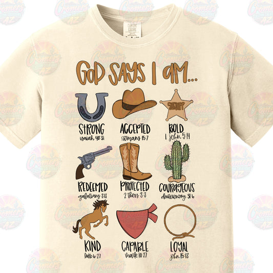 God Says I Am :Cowboy: *DTF TRANSFER* KID