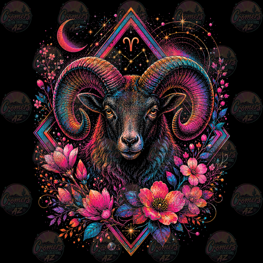 ZODIAC ARIES *DTF TRANSFER* only on dark tee!