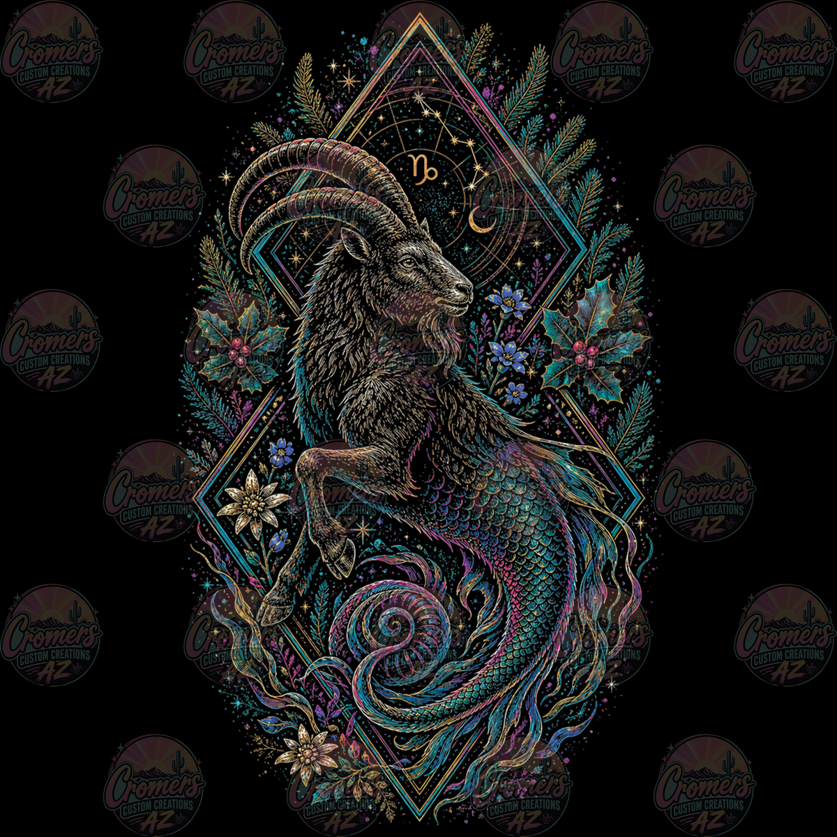 ZODIAC CAPRICORN *DTF TRANSFER* only on dark tee!
