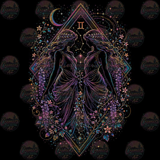 ZODIAC GEMINI *DTF TRANSFER* only on dark tee!