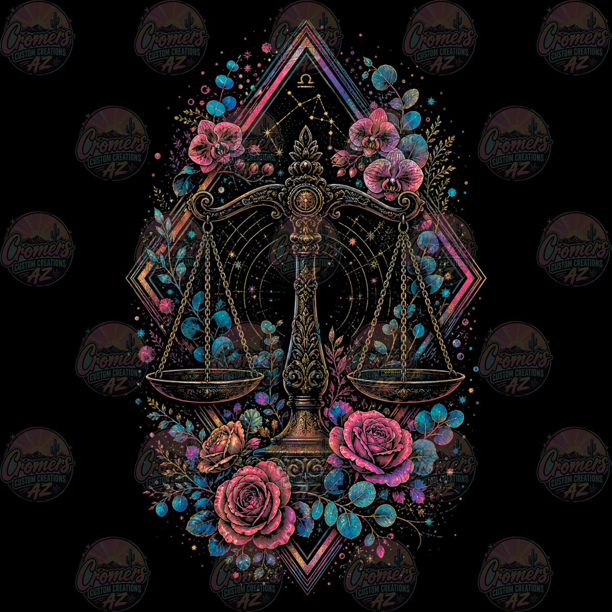 ZODIAC LIBRA *DTF TRANSFER* only on dark tee!
