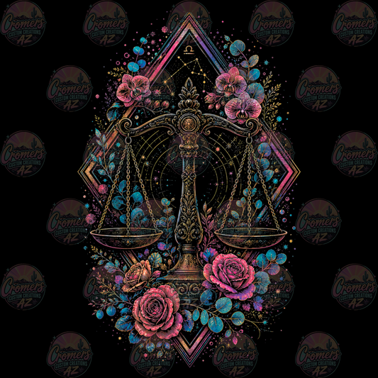 ZODIAC LIBRA *DTF TRANSFER* only on dark tee!