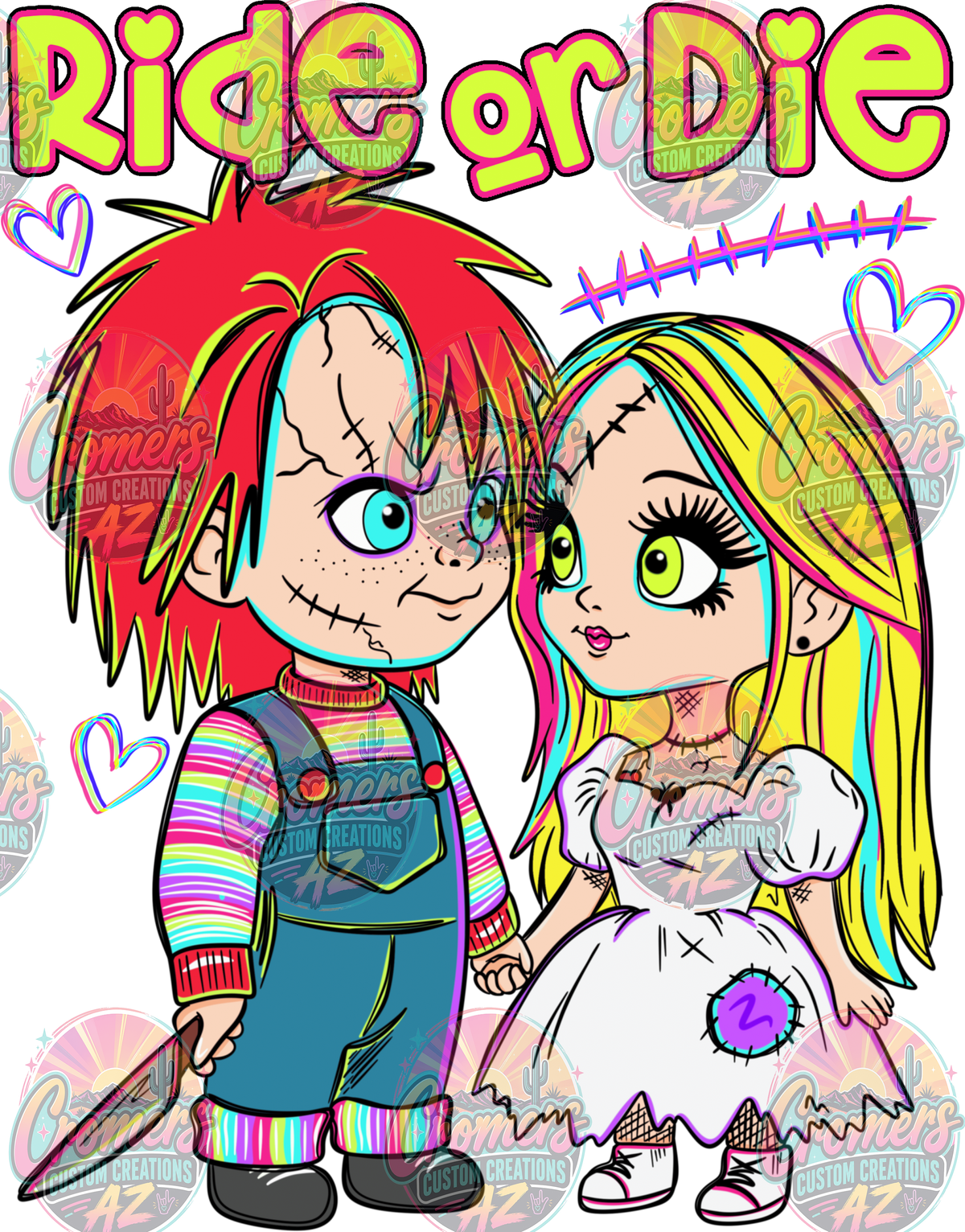 Ride Or Die Chucky & Tiffany *DTF TRANSFER*