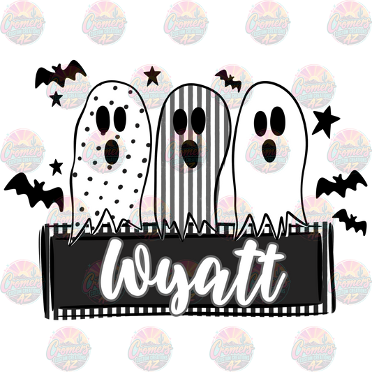 Ghost for Boy - nameplate *DTF TRANSFER*