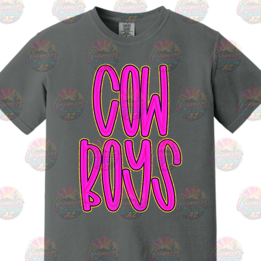 COWBOYS Gold Glitter/Black outline *DTF TRANSFER*