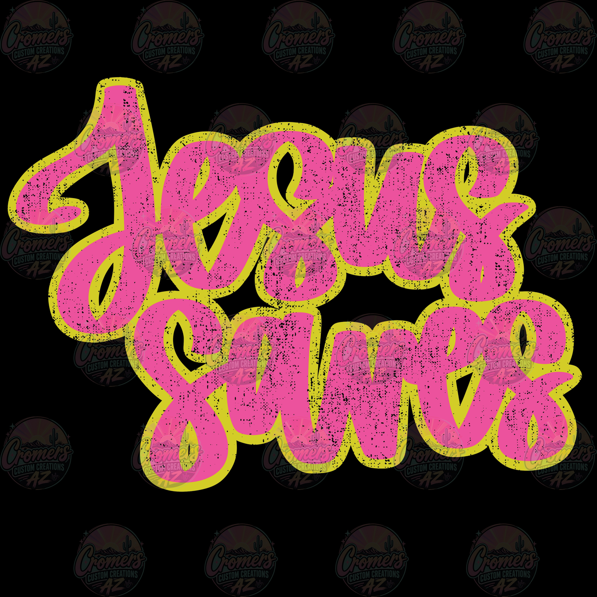 Jesus Saves Yellow/Pink *DTF TRANSFER*