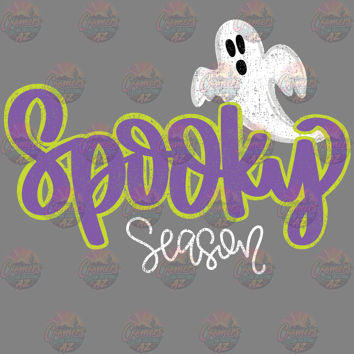 Spooky Season Ghost Lime Purple *DTF TRANSFER*