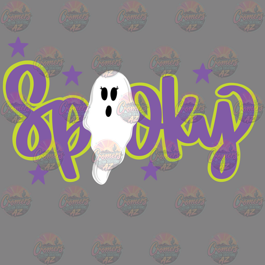 Spooky Ghost Lime Purple *DTF TRANSFER*