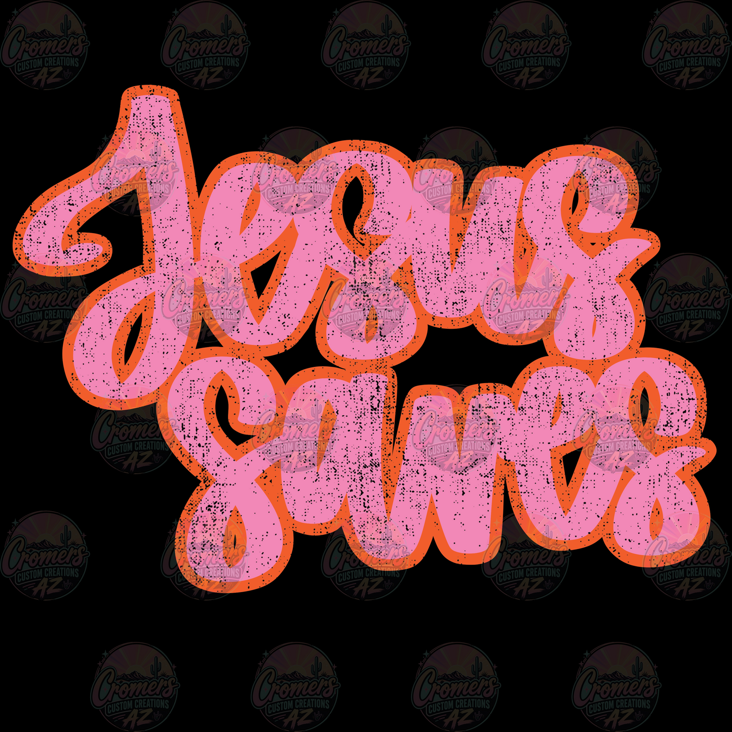 Jesus Saves Orange/Pink *DTF TRANSFER*