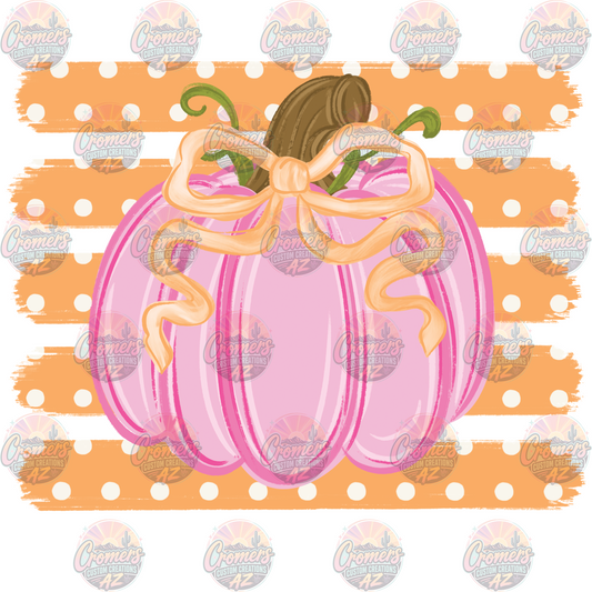 Pink Pumpkin Stripes *DTF TRANSFER*